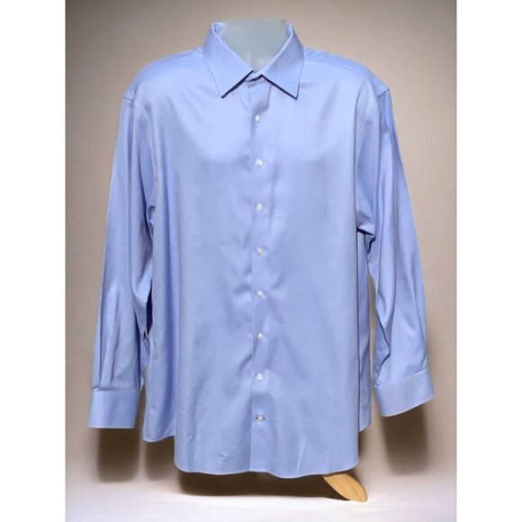 Daniel Cremieux blue white long sleeve button down no iron slim flit shirt XL - Picture 1 of 8